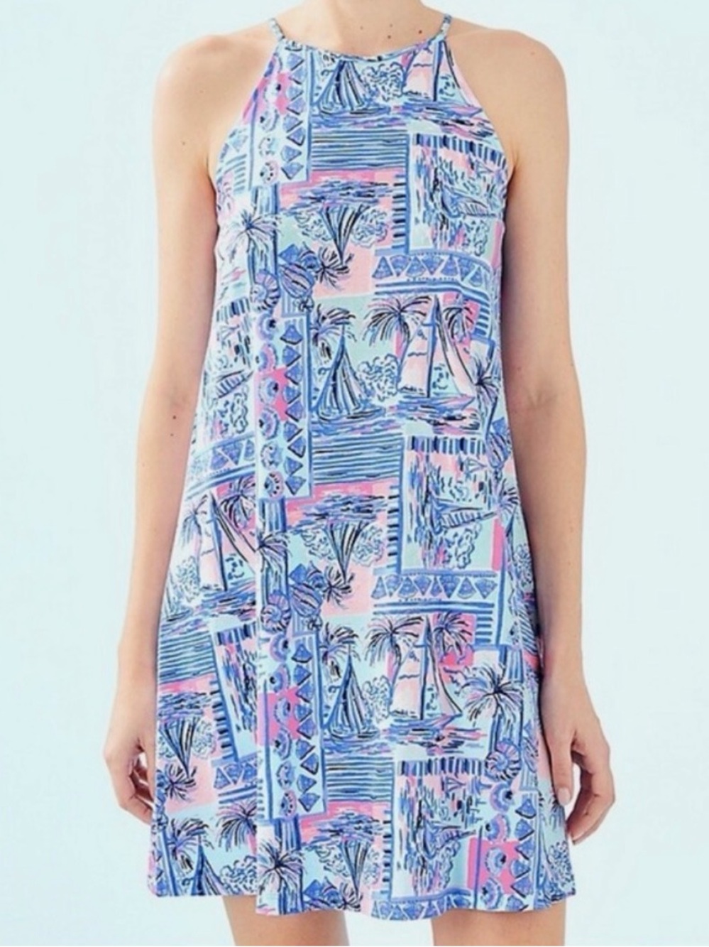 Lilly Pulitzer Margot Swing Dress in Whisper Blue Yeah Buoy